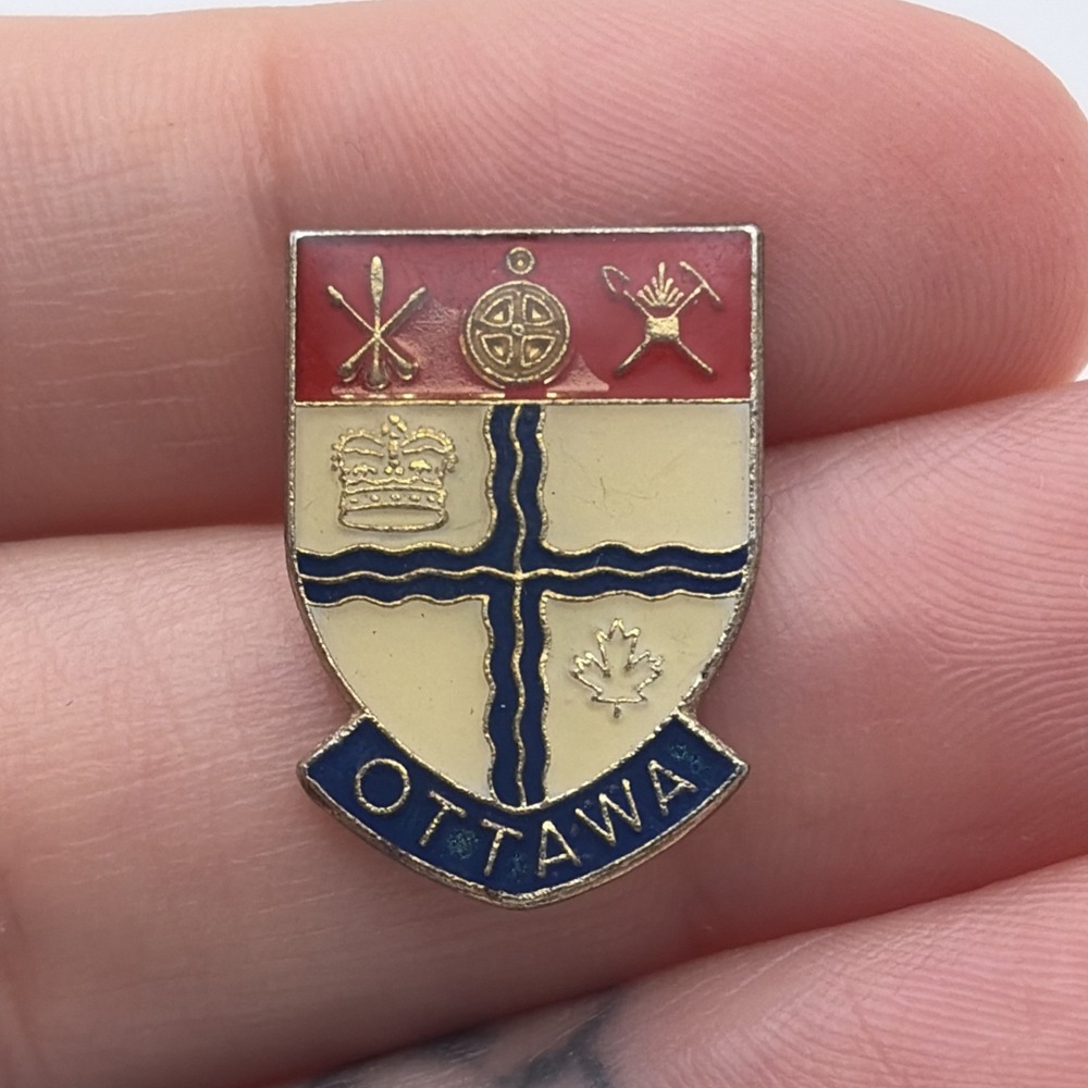 Ottawa Canada Coat Of Arms Shield Crest Lapel Hat Pin